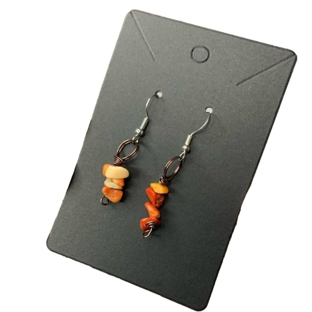 Orange crystal earrings